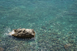 Sea aerial view with stones