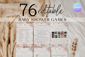 Editable Butterfly Baby Shower Games, an Invitation Template by Digital_Mind