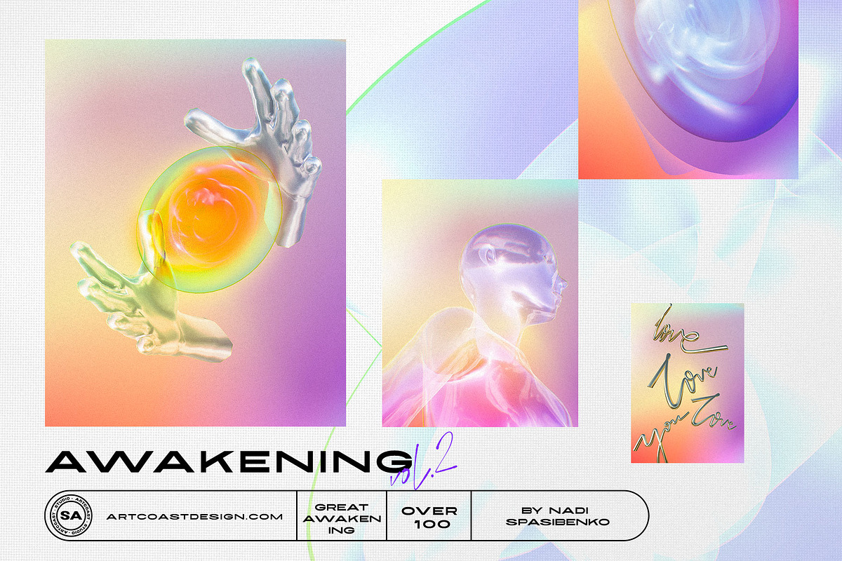 AWAKENING 3D Objects & Poster, a Wallpaper Graphic by nadispasibenko (Photo 1 of 16)