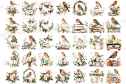 Christmas Robin Bird Clipart Bundle, an Illustration by Markicha Art (Thumbnail 4 of 7)