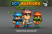 Boy Warrriors Character Sprites 01, an Illustration by CreativeGameArt (Thumbnail 1 of 4)