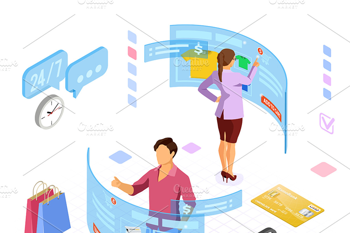 Online Technologies Isometric, a Person Illustration by TAlex (Photo 6 of 6)