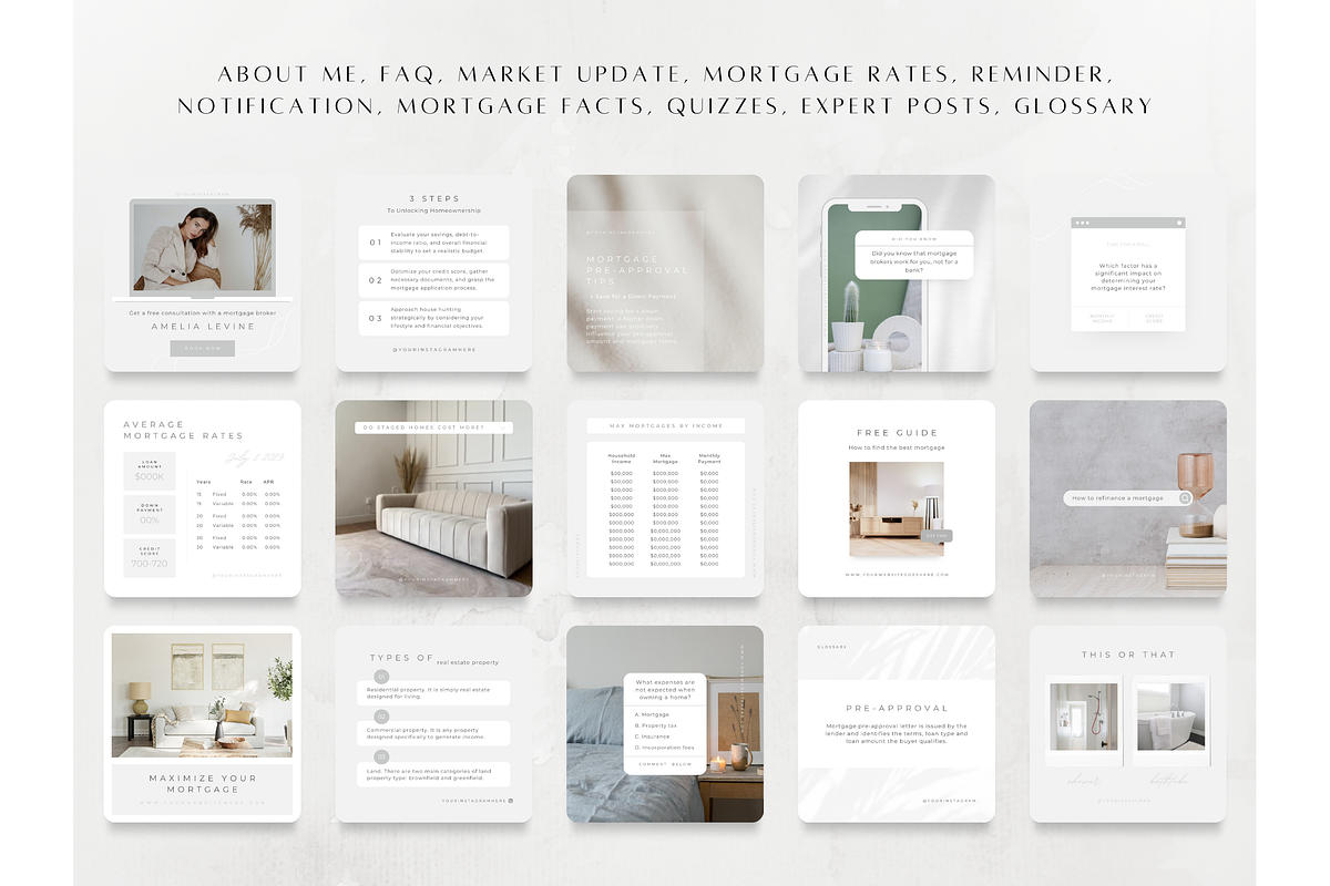 350 Mortgage Broker Posts Templates, a Social Media Template by ZoaniDesign (Photo 5 of 10)