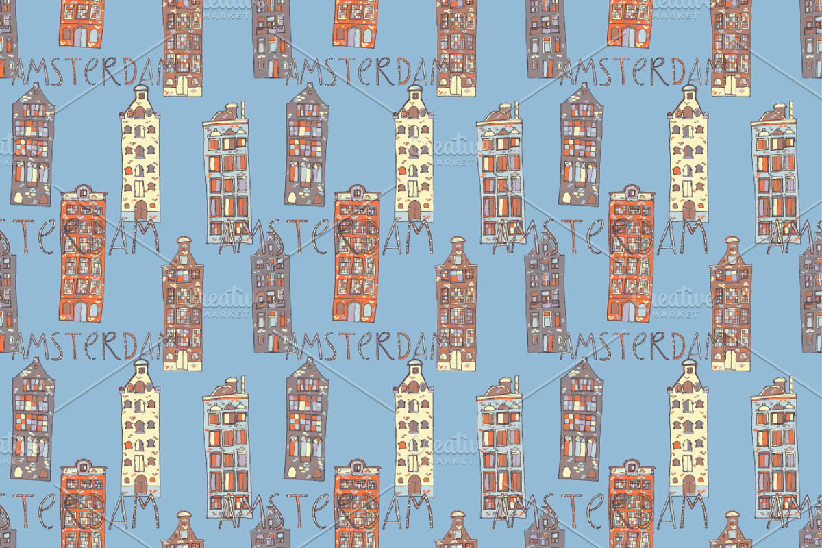 6 Seamless Amsterdam patterns preview 5
