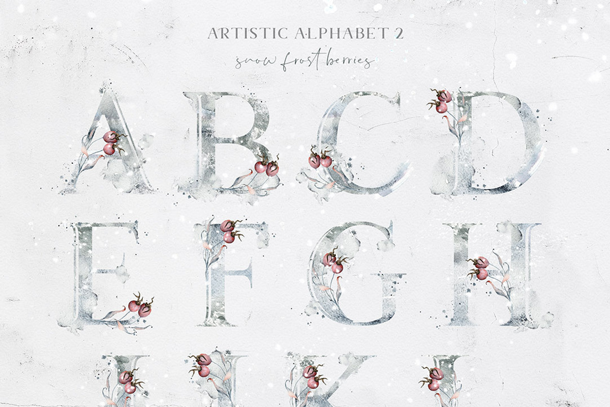 Winter Watercolors&Alphabets, a Decorative Illustration by Eva Katerina (Photo 13 of 23)