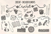 33 Crochet and Yarn Sketch Graphics, a Decorative Illustration by Violet LeBeaux (Thumbnail 2 of 3)