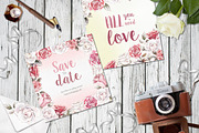 Vintage roses watercolor set, a Background Graphic by Elegantia (Thumbnail 2 of 7)