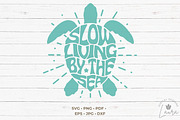 Slow Living By the Sea Turtle Shaped, an Object Graphic by DigitalDesignsLaura (Thumbnail 2 of 3)