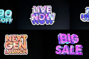Holographic Text Effect After Effect, a Social Media Template by Loin Studio