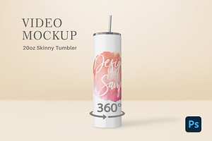 Rotating Tumbler Animated Mockup