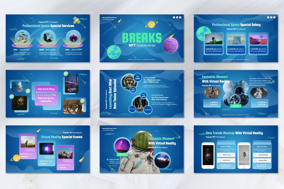 Spacio - NFT Spaces Powerpoint, a Presentation Template by Dhabee (Photo 5 of 8)