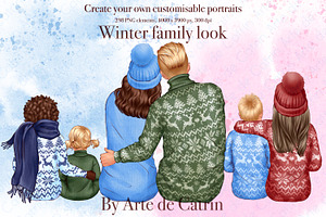 Winter Family Look Clipart
