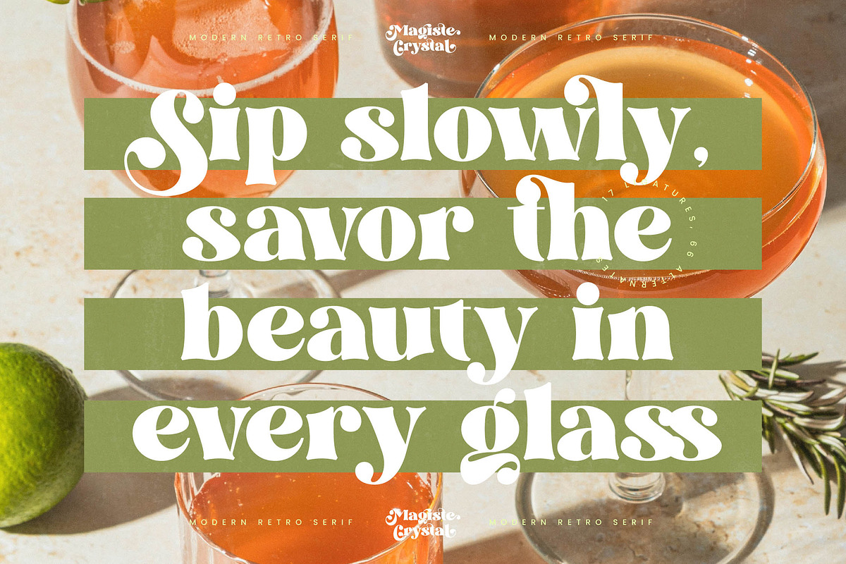 Magiste Crystal Retro Serif Font, a Serif Font by timelesstype.co (Photo 4 of 20)