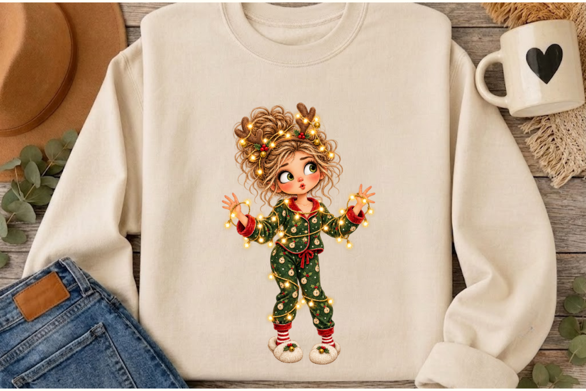 Light Up Christmas Girls Cliparts, a Seasonal Illustration by Ink Gallery (Photo 8 of 13)
