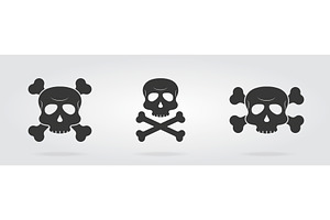 Set of skull icon with crossbones, an Object Illustration by Vector Creator