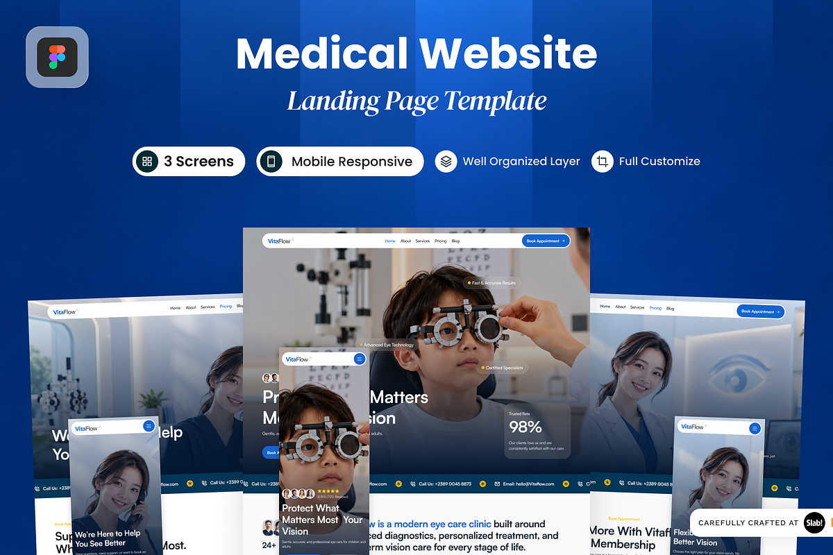 VitaFlow - Medical Website, a Landing Page Template by SLAB! Design (Photo 1 of 5)
