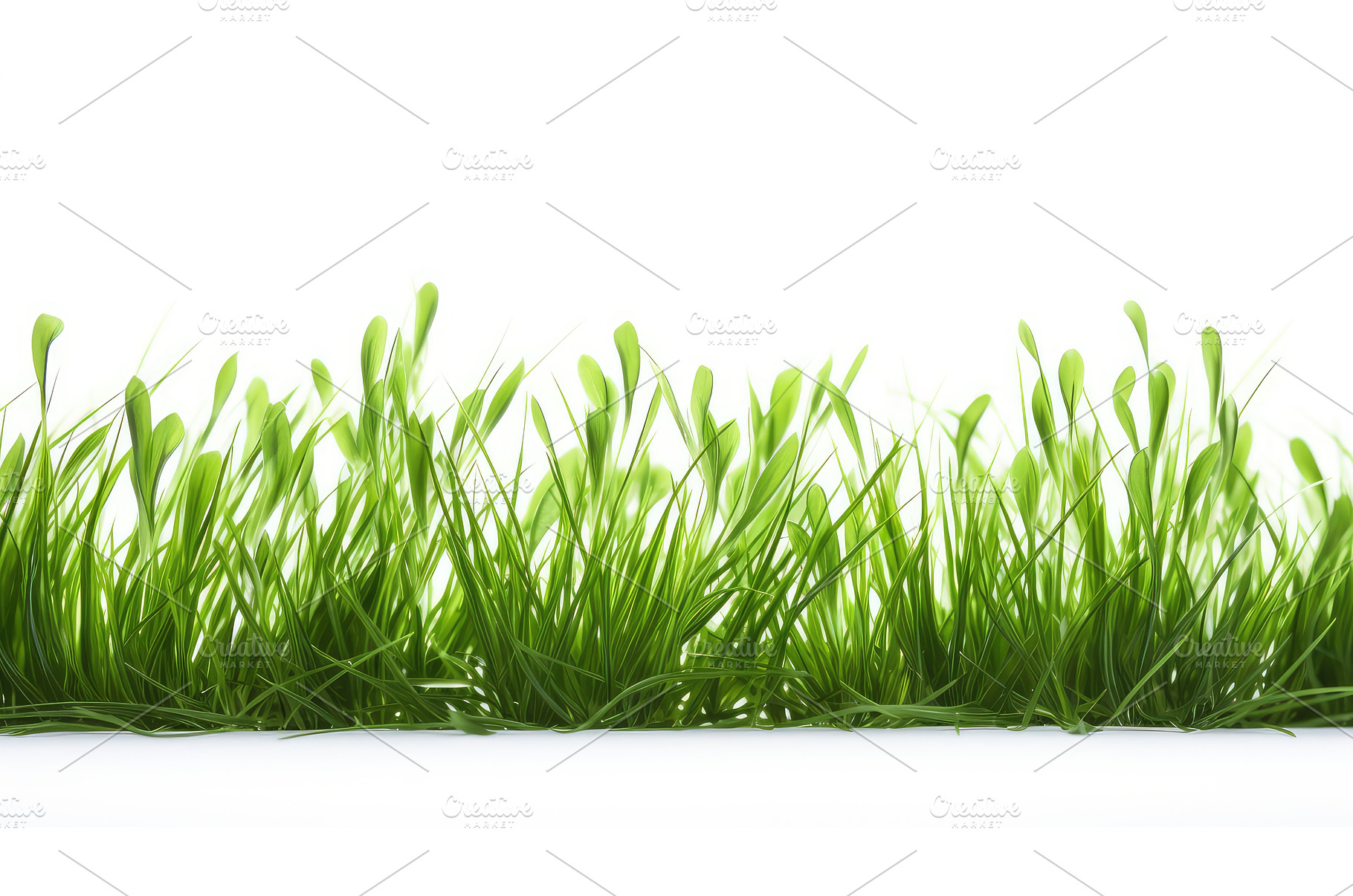 vibrant green grass on white ai, a Background Photo by pikepicture