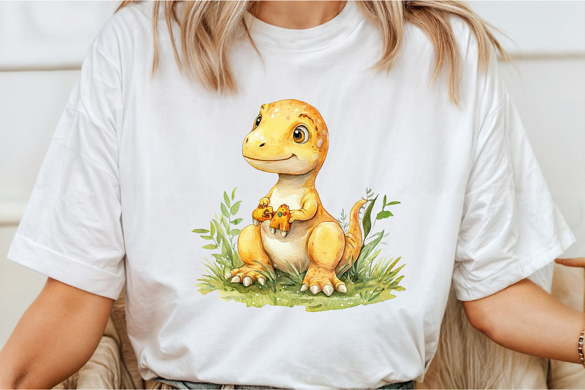 Watercolor Dinosaur Clipart, an Illustration by Libby Wishes (Photo 2 of 9)