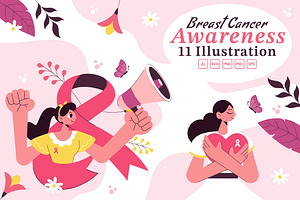 11 Breast Cancer Awareness Month, a Healthcare Illustration by denayunebgt