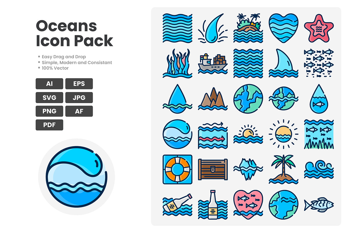 Ocean colored Icon pack, a Duotone Icon by erifqizeicon (Photo 2 of 3)