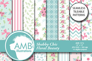 Floral Digital Papers, 1376