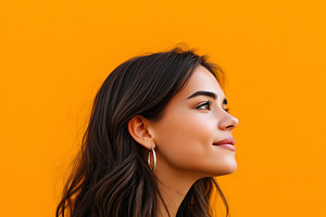 Young woman in yellow shirt with, a Person Photo by MistyDay