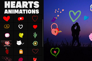 Cartoon Hearts Stickers For FCPX