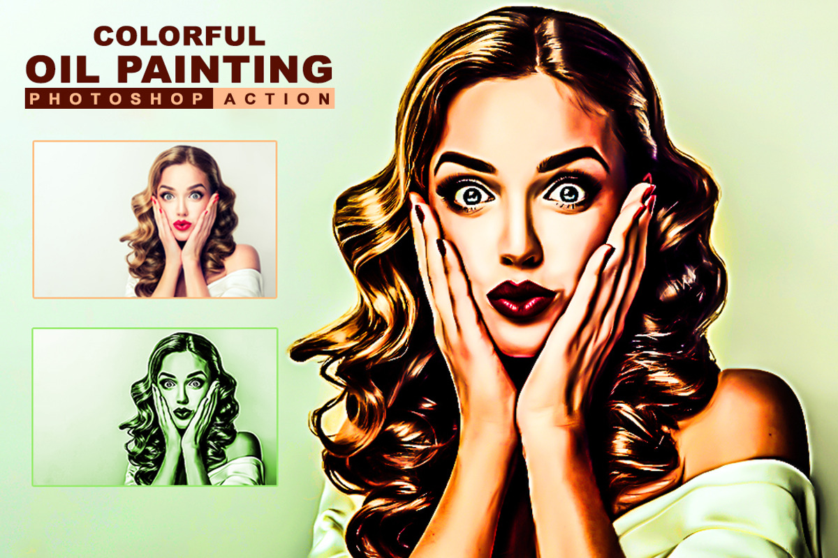 Colorful Oil Painting Photoshop Acti, an Action Add-On by designvillage (Photo 8 of 14)