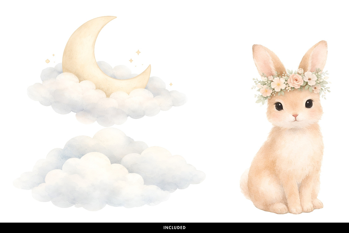 Soft Woodland Animal Nursery Clipart, a Decorative Illustration by illuztrate (Photo 4 of 10)