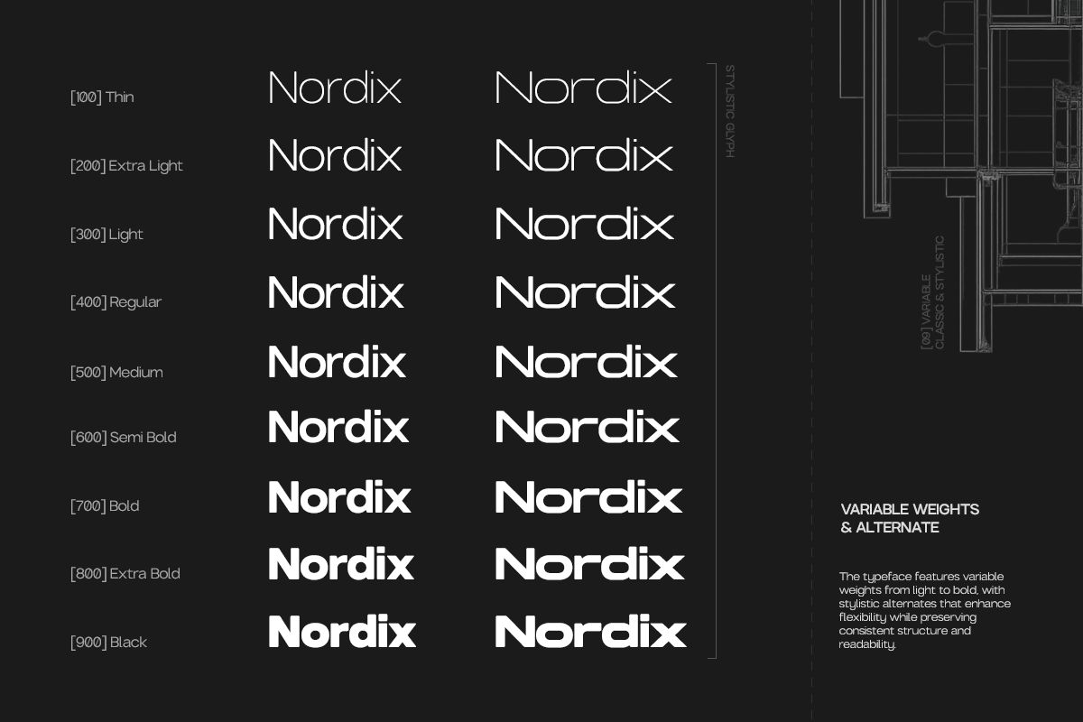 GC Nordix - Bold Geometry Type, a Sans Serif Font by Glyphonic (Photo 2 of 15)