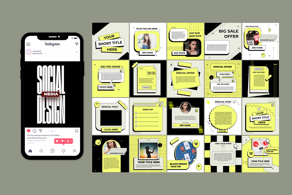20 social media post design template, a Social Media Template by graphic bakers (Photo 7 of 15)
