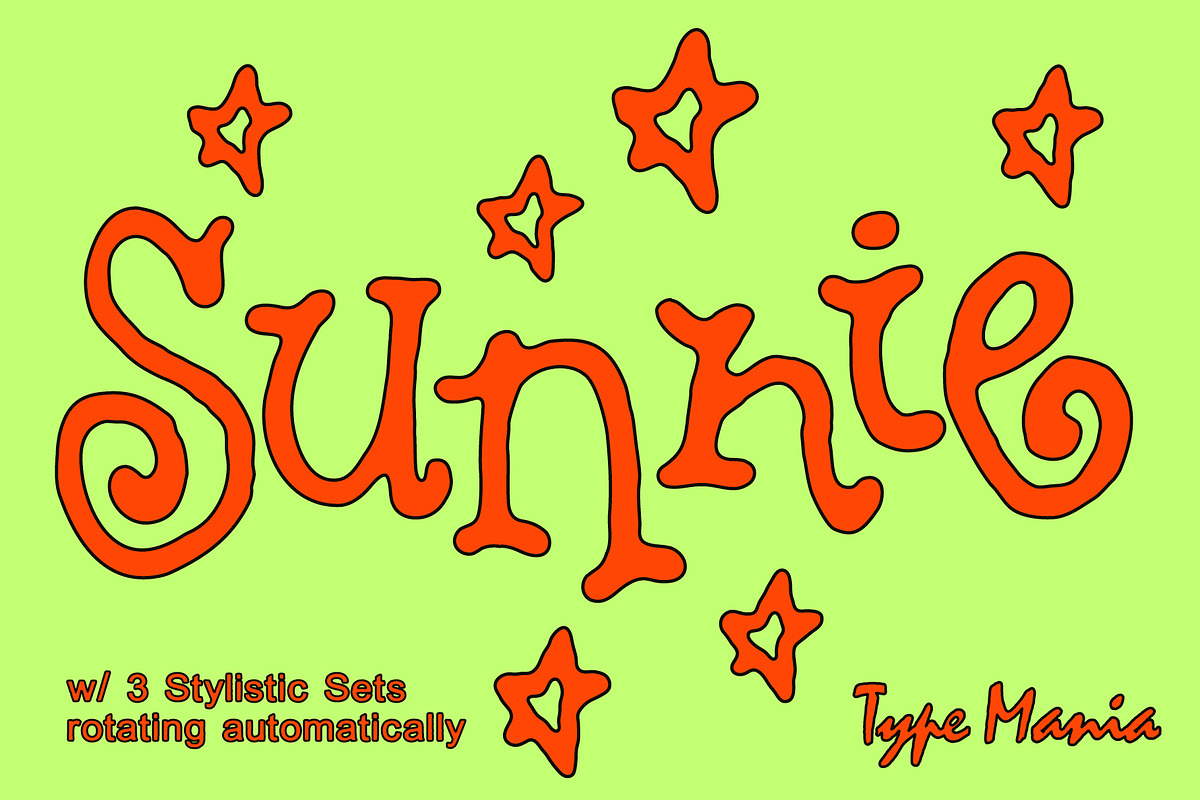 Sunnie TM – Y2K Script, a Handwritten Font by Type Mania (Photo 1 of 10)