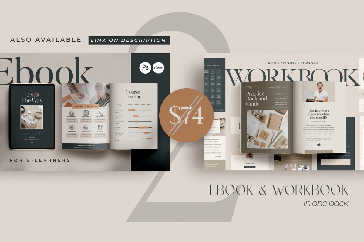 eBook for eCourse Tutor | CANVA PS, a Magazine Template by Eviory (Photo 22 of 24)