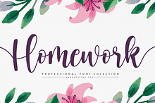Homework | handwritten font