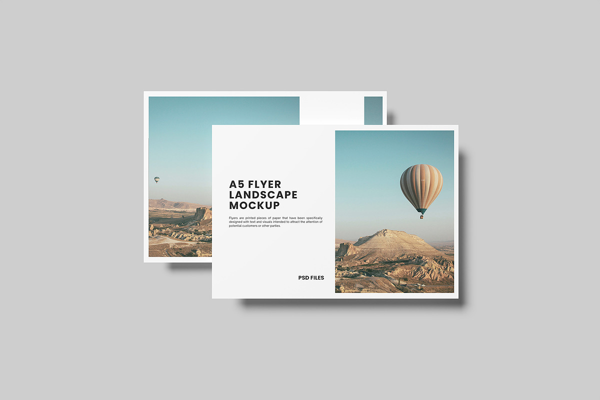 A5 Flyer Landscape Mockup, a Product Mockup by Graphiculon (Photo 8 of 11)