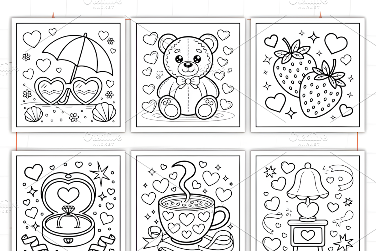 Sweet Girl Coloring Pages Bold &Easy, a Decorative Illustration by Design Station (Photo 3 of 3)