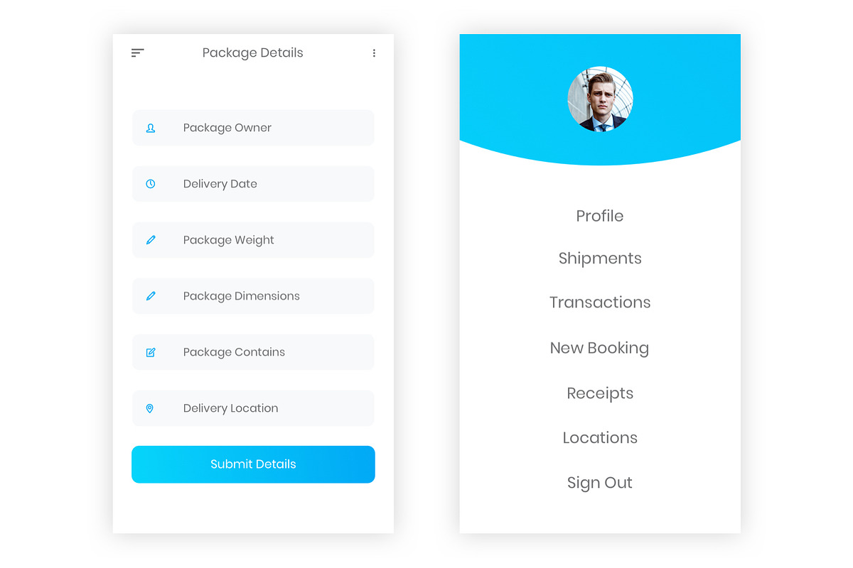 Shipment & Logistics Figma App, an UI Kit Template by themelove (Photo 7 of 9)
