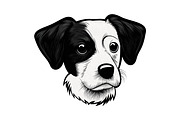 Black and White Dog Portrait, an Animal Illustration by Ghagra (Thumbnail 2 of 4)