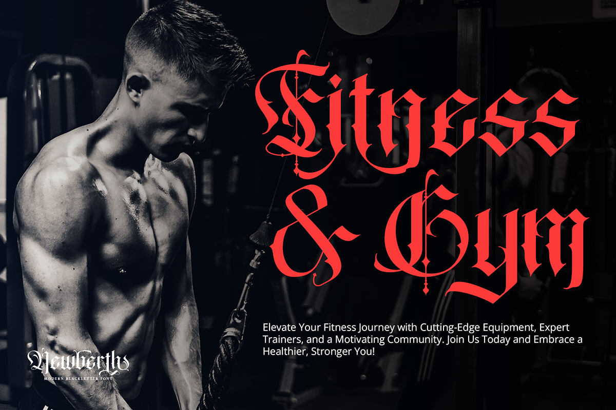 Newberth - Modern Blackletter Font, a Blackletter Font by Pixesia Studio (Photo 4 of 11)