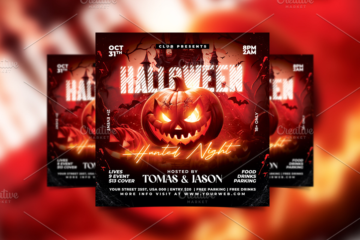 Halloween Hunted Night Flyer, a Flyer Template by StarPixles11 (Photo 1 of 3)
