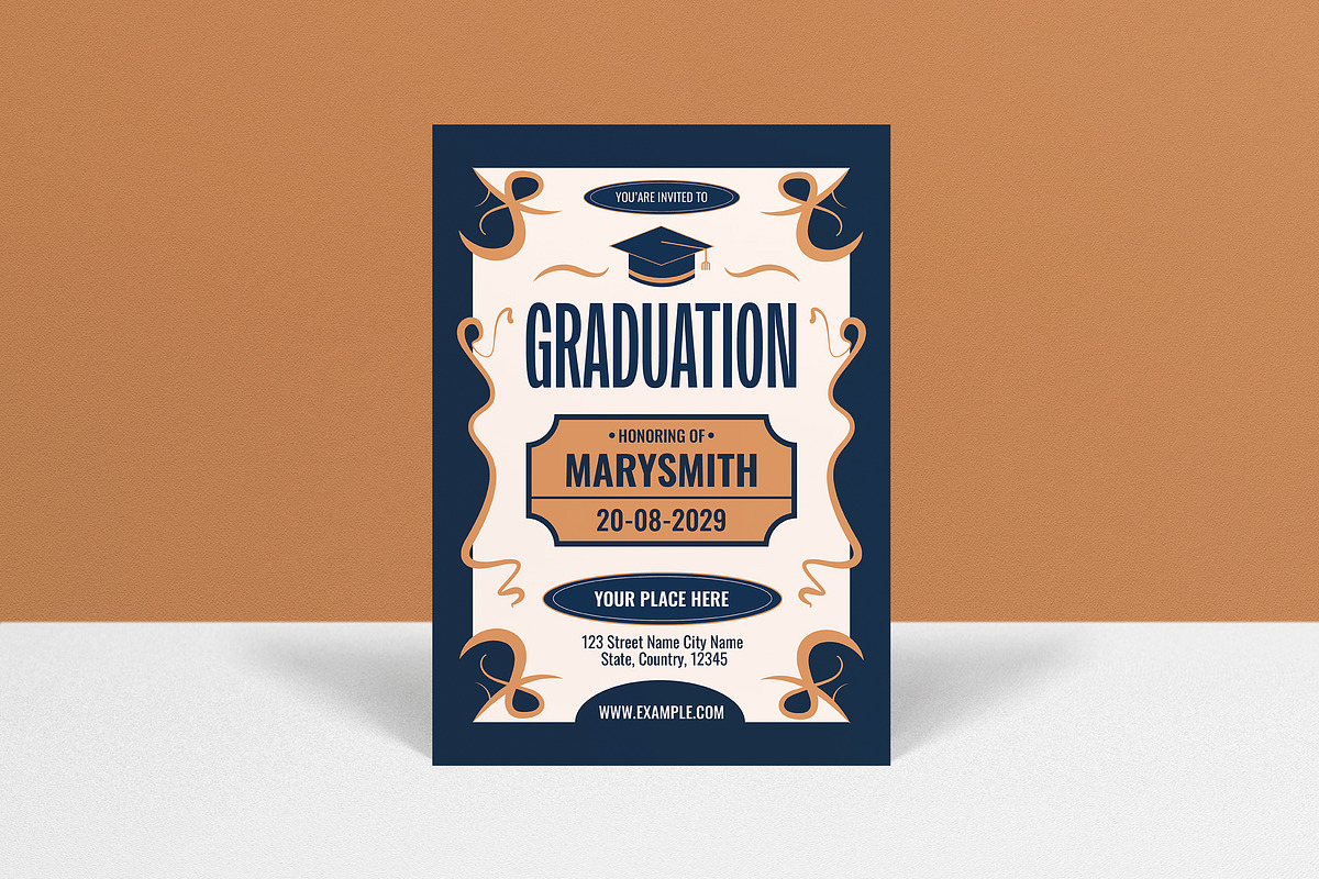 Blue Graduation Party Invitation, an Invitation Template by graphicook (Photo 1 of 3)
