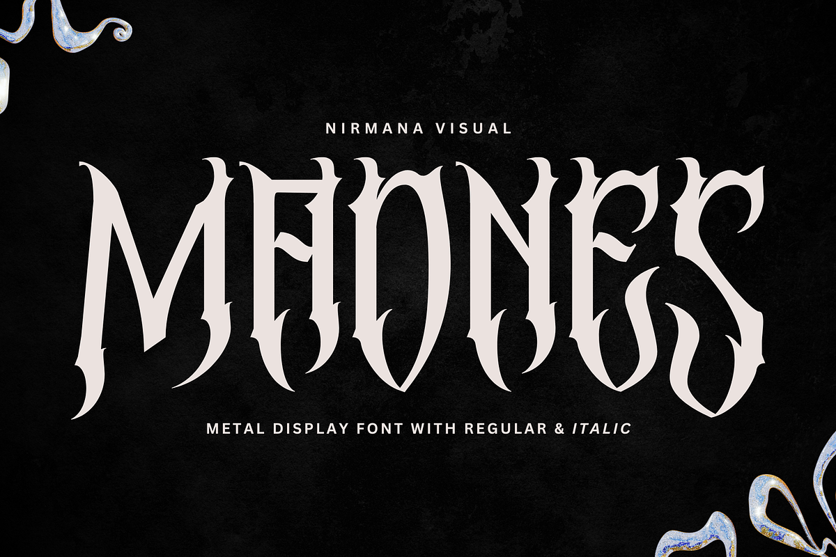 Madnes Blackletter - Logo Font, a Blackletter Font by Nirmana Visual (Photo 1 of 10)