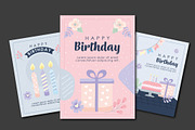 Cute Birthday Cards Set, a Templates & Theme by studiogstock (Thumbnail 1 of 2)