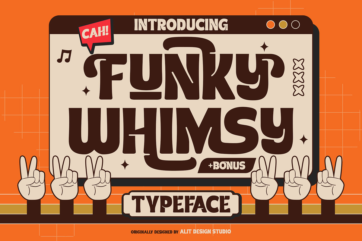Funky Whimsy Typeface, a Sans Serif Font by alit design (Photo 1 of 17)