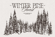 Snow-Covered Winter Pine Forest, a Seasonal Illustration by TheMountBirdStudio (Thumbnail 1 of 5)