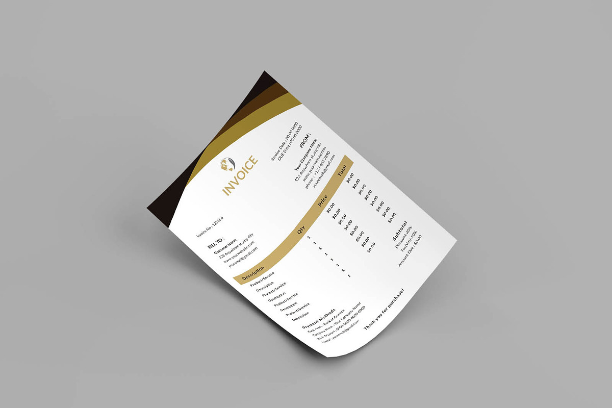 Invoice Template, a Stationery Template by LaxmiOwl (Photo 6 of 6)