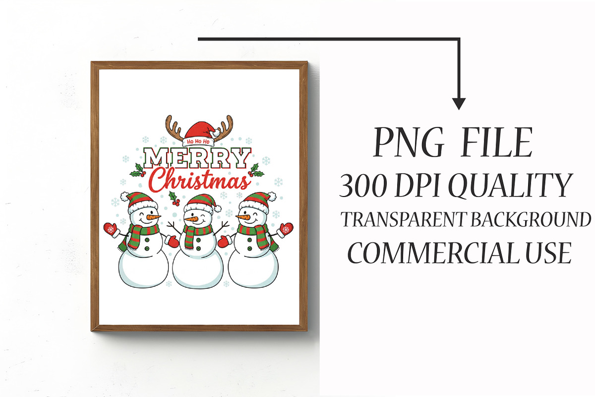 Merry Christmas Snowman PNG, an Illustration by Libby Wishes (Photo 4 of 5)
