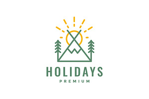 holiday camp tent outdoor logo, a Branding & Logo Template by devastd