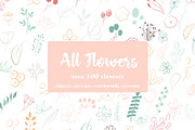 All Flowers [100+ elements], an Illustration by SketchCliparts (Thumbnail 1 of 6)
