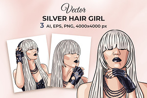 Vector Silver Hair Girl